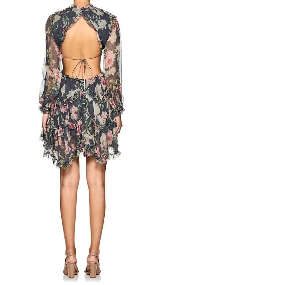 SOLD • Zimmermann Iris Floral Silk Open-Back Dress - Picture 3 of 8